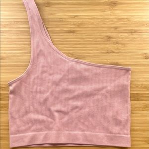 One strap pink/purple crop top
